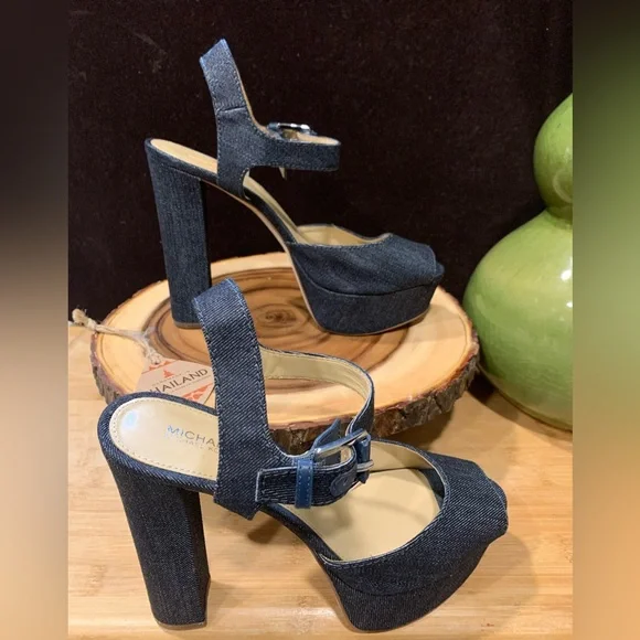 Michael Kors Denim Heels - Picture 1 of 9